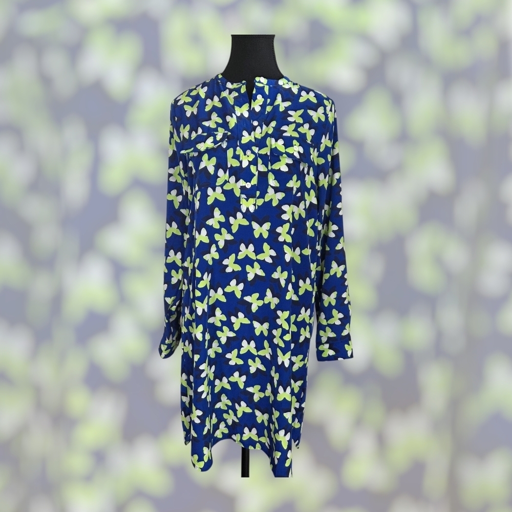 GAP Blue Henley Printed Butterfly Dress Size XS